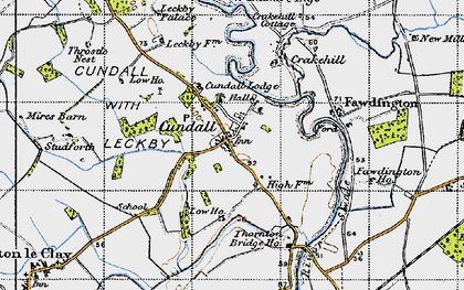 Old map of Cundall in 1947