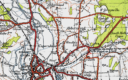 Old map of Cupernham in 1945
