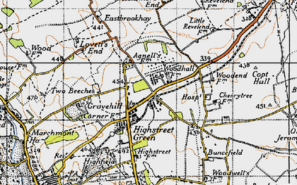 Old map of Little Revel End in 1946