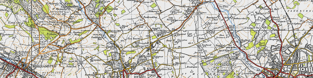Old map of Little Revel End in 1946