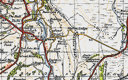 Old map of Curbar in 1947