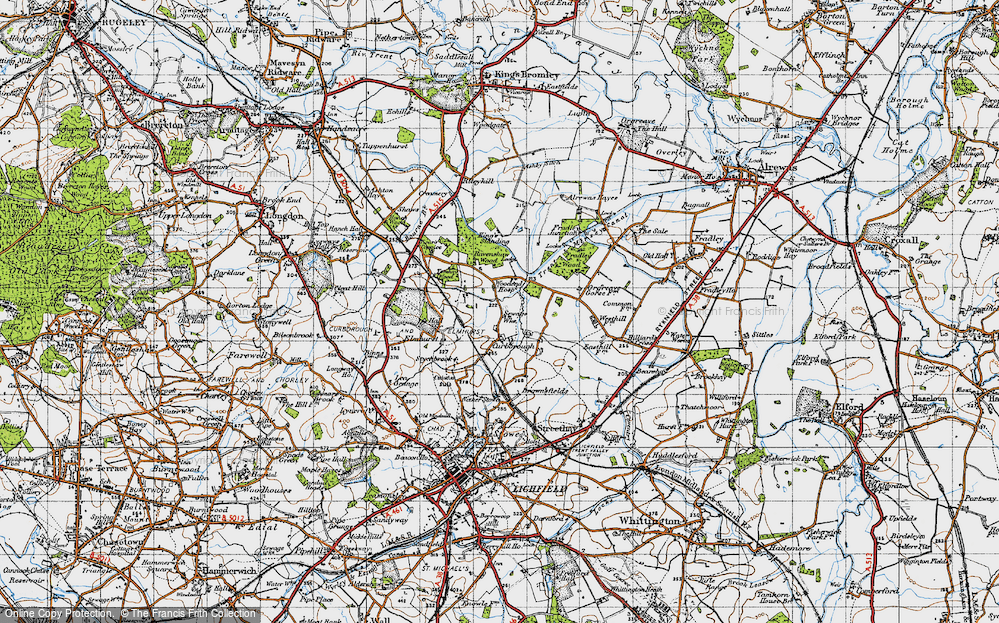 Old Map of Curborough, 1946 in 1946