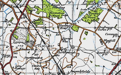 Old map of Curborough in 1946