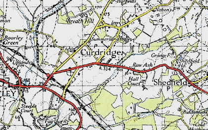 Old map of Curdridge in 1945