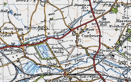 Old map of Curdworth in 1946