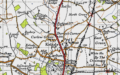 Old map of Kelsale Hall in 1946