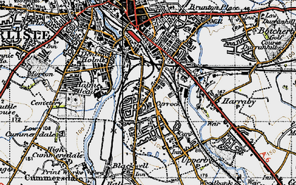 Old map of Currock in 1947