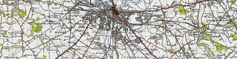 Old map of Currock in 1947