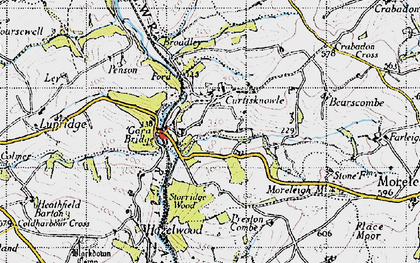 Old map of Curtisknowle in 1946