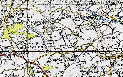 Old map of Cusgarne in 1946