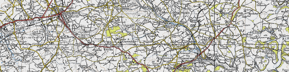 Old map of Cusgarne in 1946