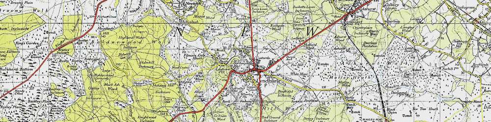 Old map of Custards in 1940