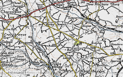 Old map of Cusveorth Coombe in 1946