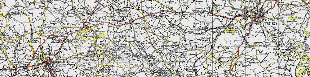 Old map of Cusveorth Coombe in 1946