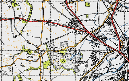 Old map of Cusworth in 1947