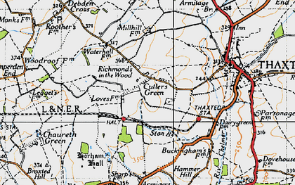Old map of Cutlers Green in 1946