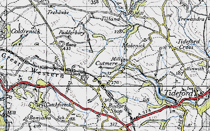 Old map of Cutmere in 1946