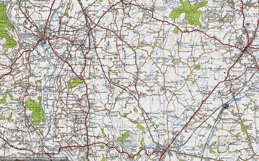 Old Map of Cutnall Green, 1947 in 1947