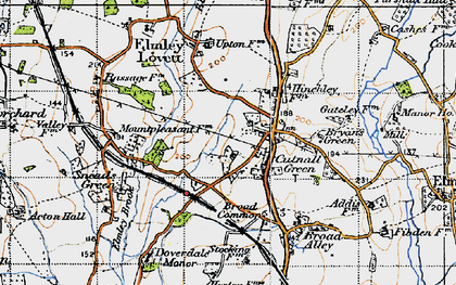 Old map of Cutnall Green in 1947
