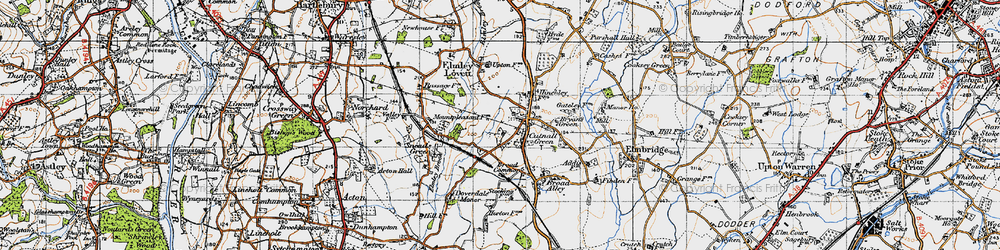 Old map of Cutnall Green in 1947
