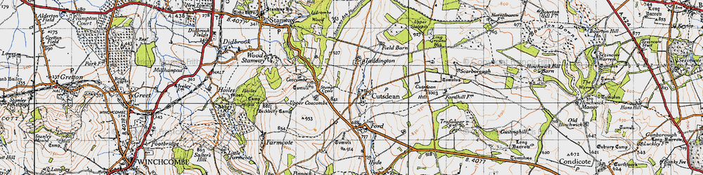 Old map of Cutsdean in 1946