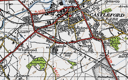 Old map of Cutsyke in 1947