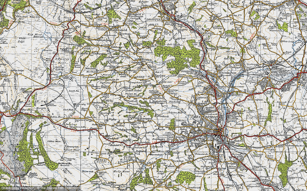 Old Map of Cutthorpe, 1947 in 1947