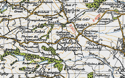Old map of Cutthorpe in 1947
