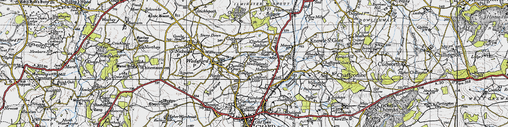 Old map of Cuttiford's Door in 1945