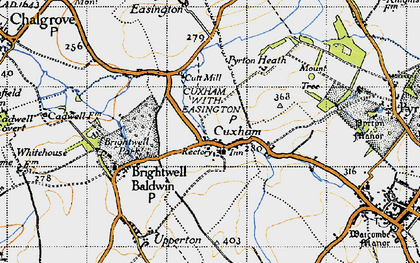 Old map of Cuxham in 1947