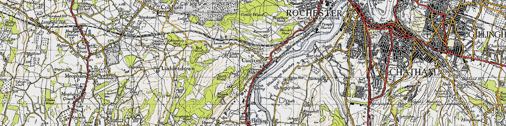 Old map of Cuxton in 1946