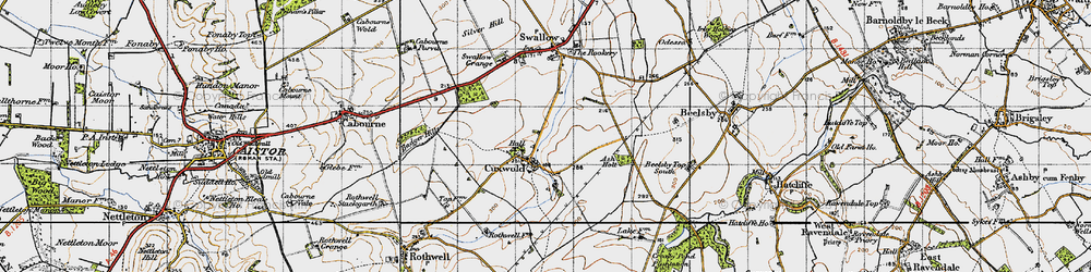Old map of Cuxwold in 1946