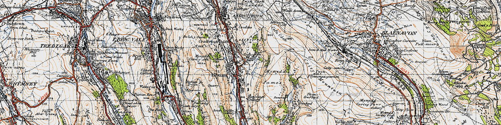 Old map of Mynydd James in 1947
