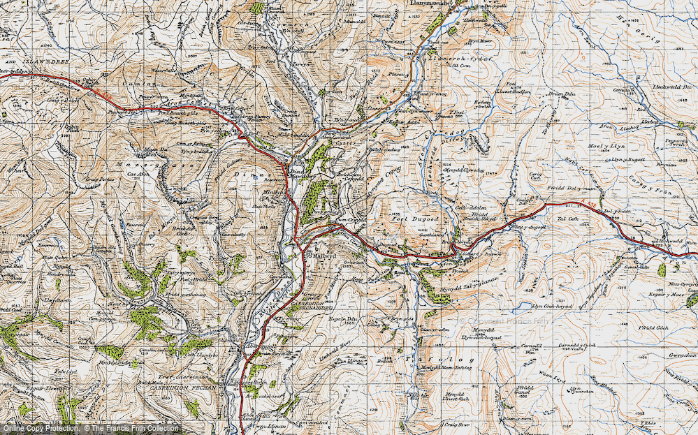 Old Map of Historic Map covering Braich-llwyd in 1947