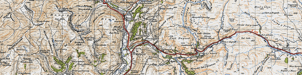 Old map of Cwm-Cewydd in 1947