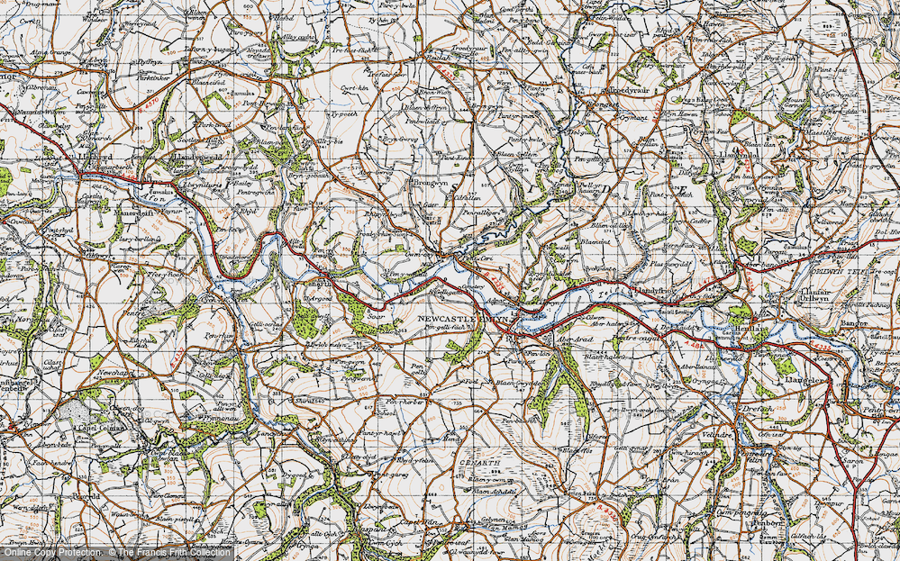 Old Map of Cwm-cou, 1947 in 1947