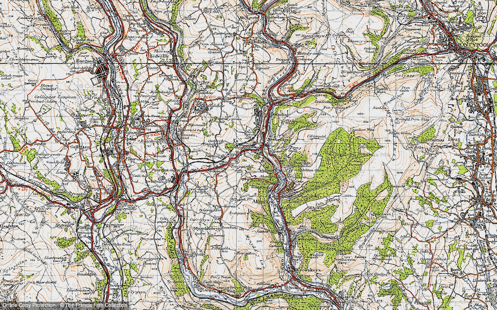 Old Map of Cwm Dows, 1947 in 1947
