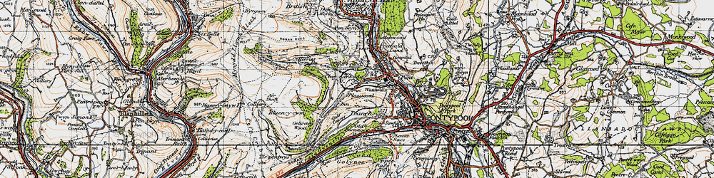 Old map of Cwm Ffrwd-oer in 1947