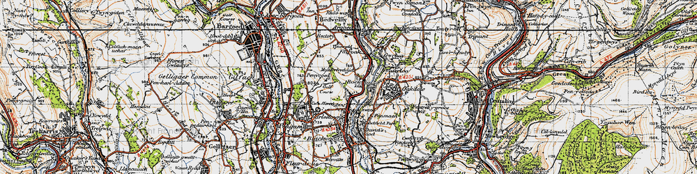 Old map of Cwm Gelli in 1947