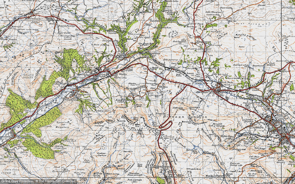 Old Map of Historic Map covering Y Foel Chwern in 1947
