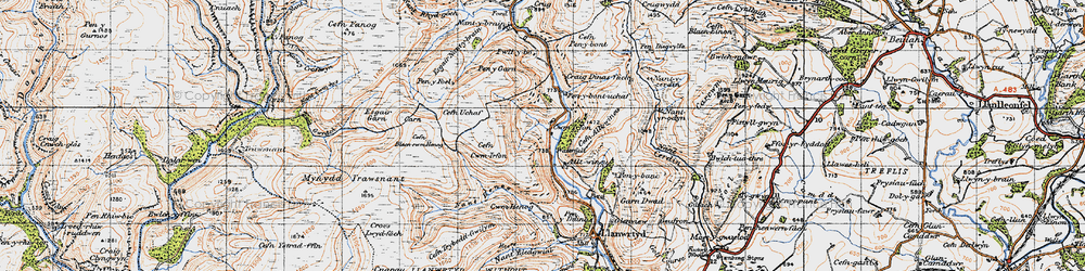 Old map of Alltwineu in 1947