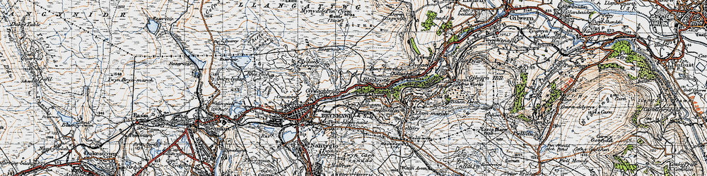 Old map of Cwm Nant-gam in 1947