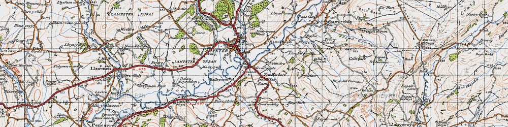 Old map of Cwmann in 1947