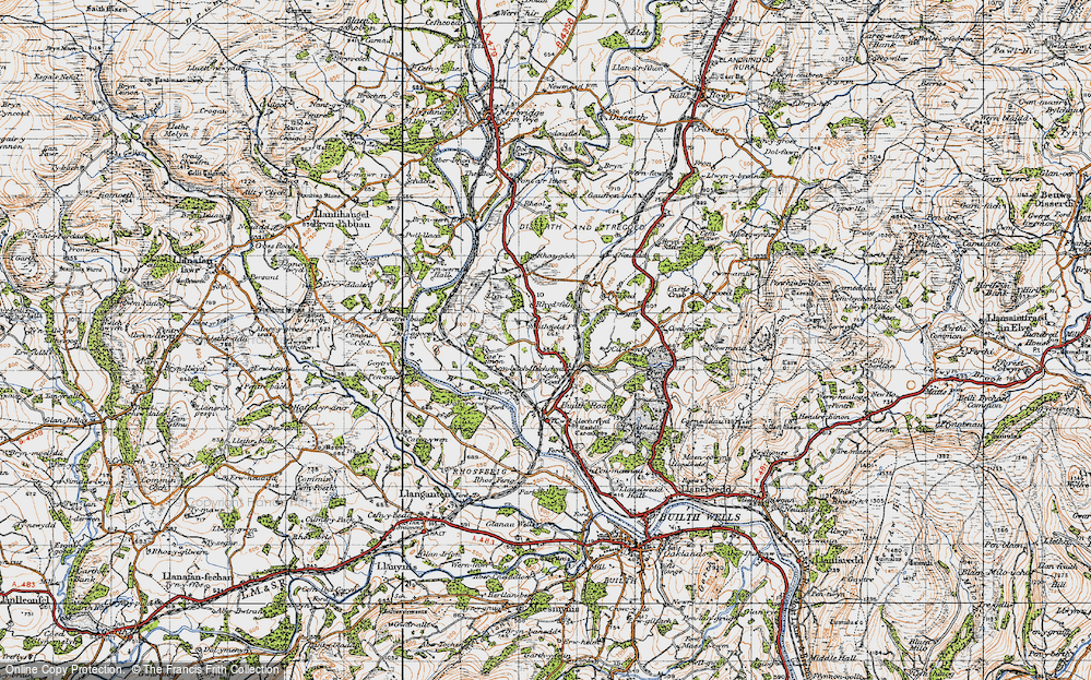 Old Map of Cwmbach Llechrhyd, 1947 in 1947