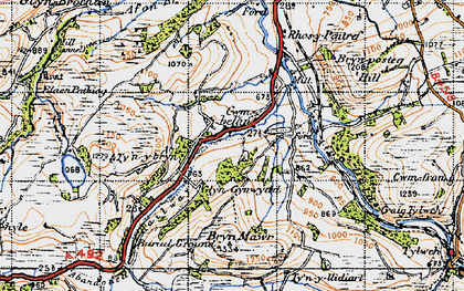 Old map of Cwmbelan in 1947