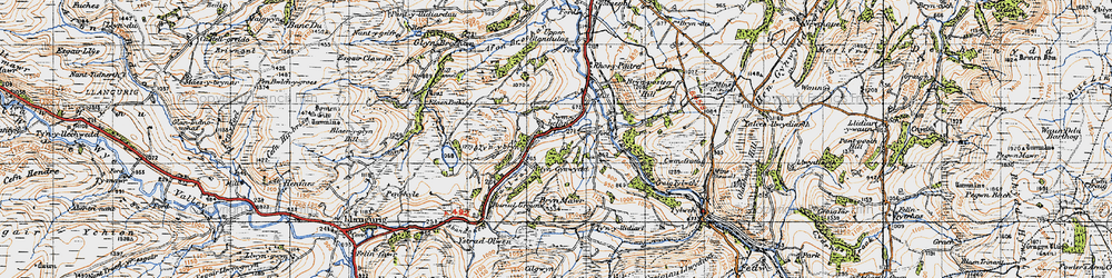 Old map of Ystradolwyn Fawr in 1947