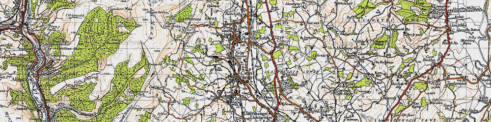 Old map of Cwmbran in 1946