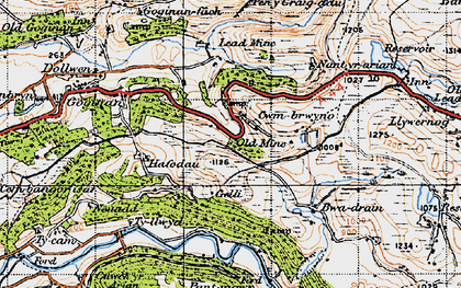 Old map of Cwmbrwyno in 1947