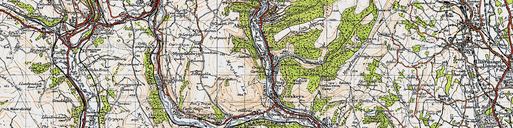 Old map of Cwmcarn in 1947
