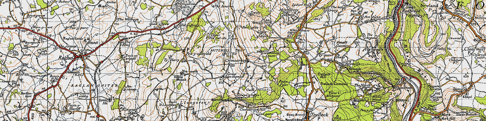 Old map of Cwmcarvan in 1946